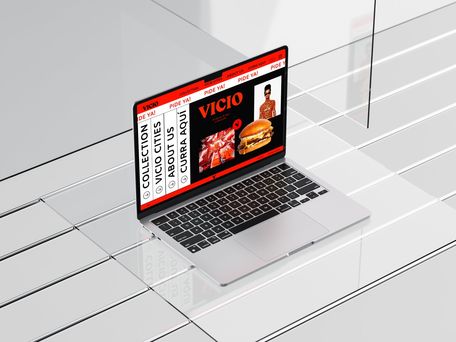 Captura del rediseño la web de la hamburguesería Vicio